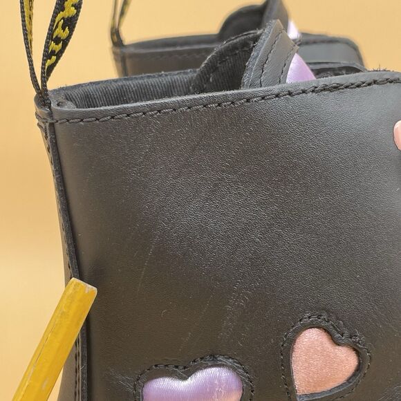 Dr. Martens Sinclair Heart Leather Satin Lux Platform Boots Women’s US 8 Black - Picture 11 of 16